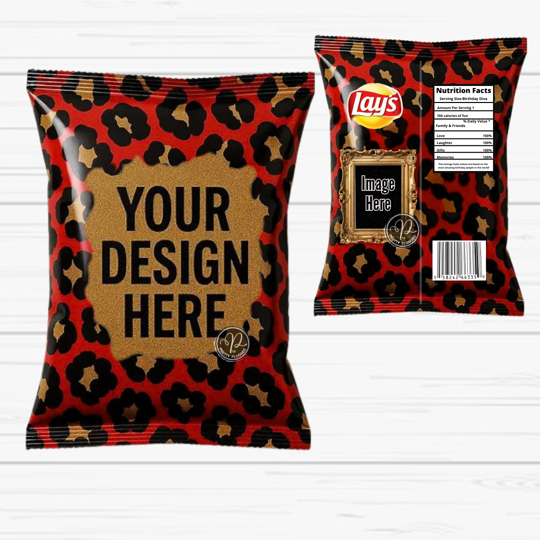 Personalized Chip Bag Favors – Any Theme, Any Color (Set of 6)