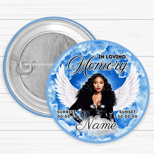 Keepsake Memorial Button Pins (Sold 6 Per Set)