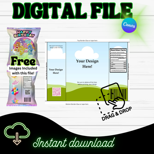 CUSTOM CHIP BAG TEMPLATE (Digital Download)