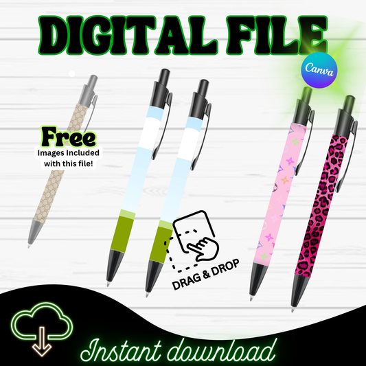 CUSTOM PEN WRAP TEMPLATE (Digital Download)