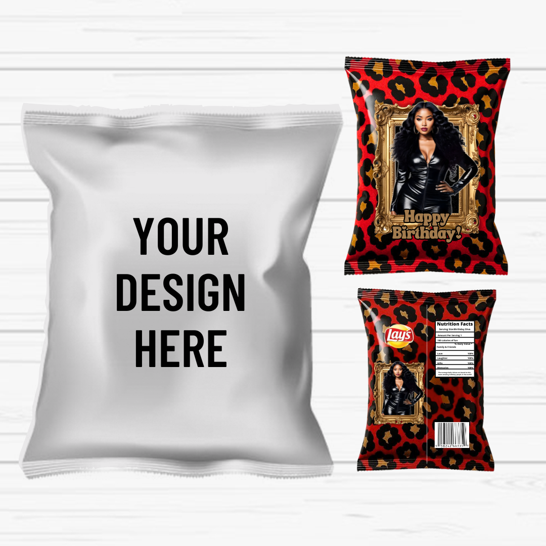 Personalized Chip Bag Favors – Any Theme, Any Color (Set of 6)