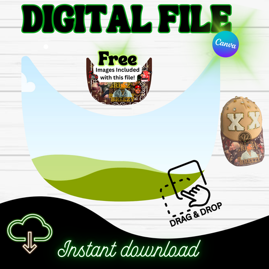 CUSTOM TRUCKER BRIM HAT TEMPLATE (Digital Download)