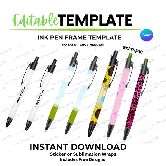 EDITABLE PEN WRAP TEMPLATE (Digital Download)