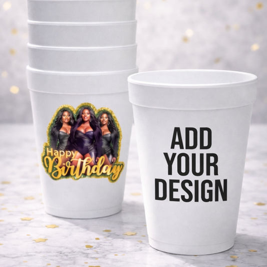 Party Cup Favors – Design Your Own 16 oz Styrofoam Cups (Set of 10)