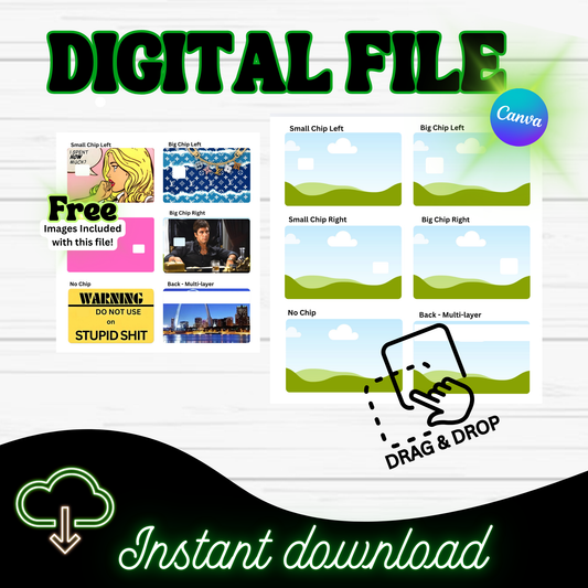 CUSTOM CREDIT CARD SKIN TEMPLATE (Digital Download)