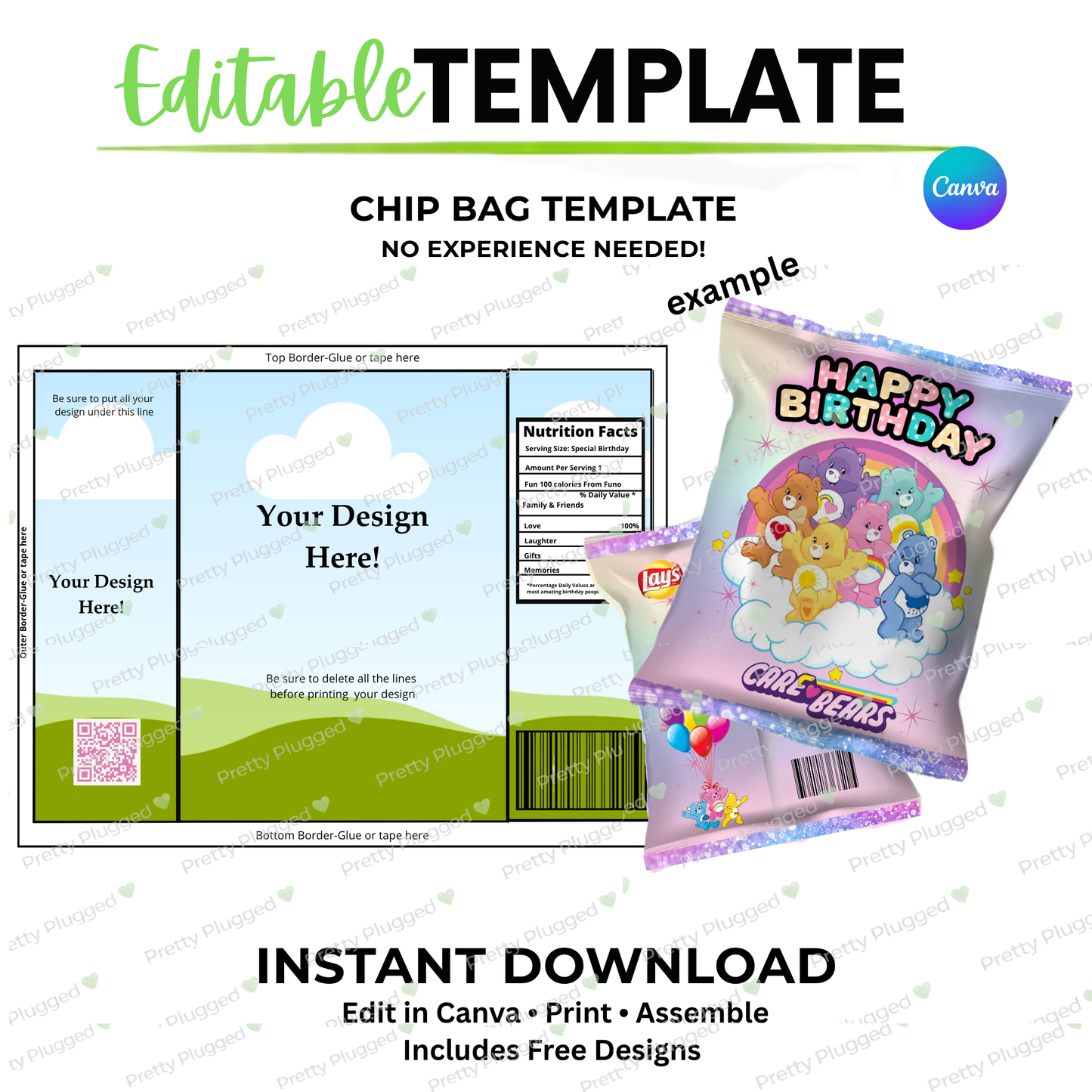 EDITABLE CHIP BAG TEMPLATE (Digital Download)