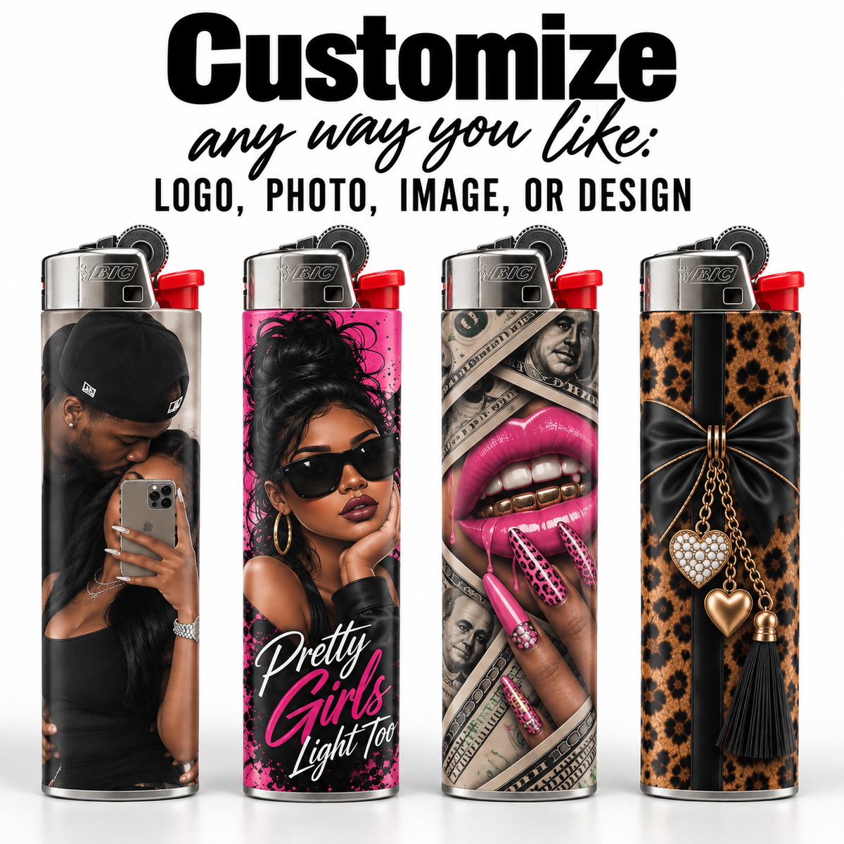 Personalized Big Lighters | Custom Photo, Logo & Design Lighters (3pk)