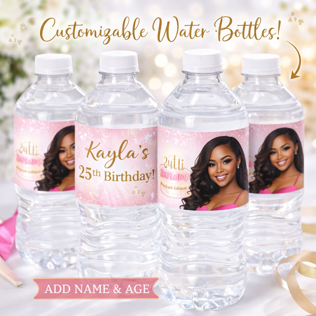 Personalized Water Bottle – Any Theme, Any Color (Set of 6)