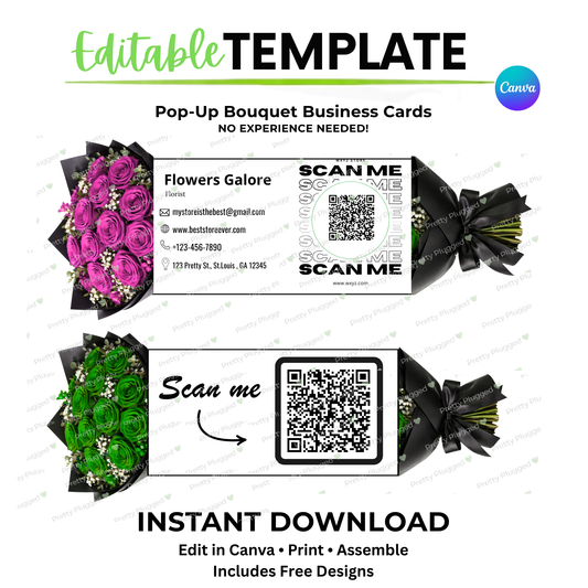 EDITABLE POP-UP BOUQUET BUSINESS CARD