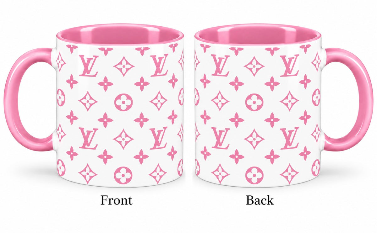 Pretty in Pink Luxury Monogram 11oz Coffee Cup