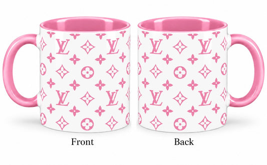 Pretty in Pink Luxury Monogram 11oz Coffee Cup
