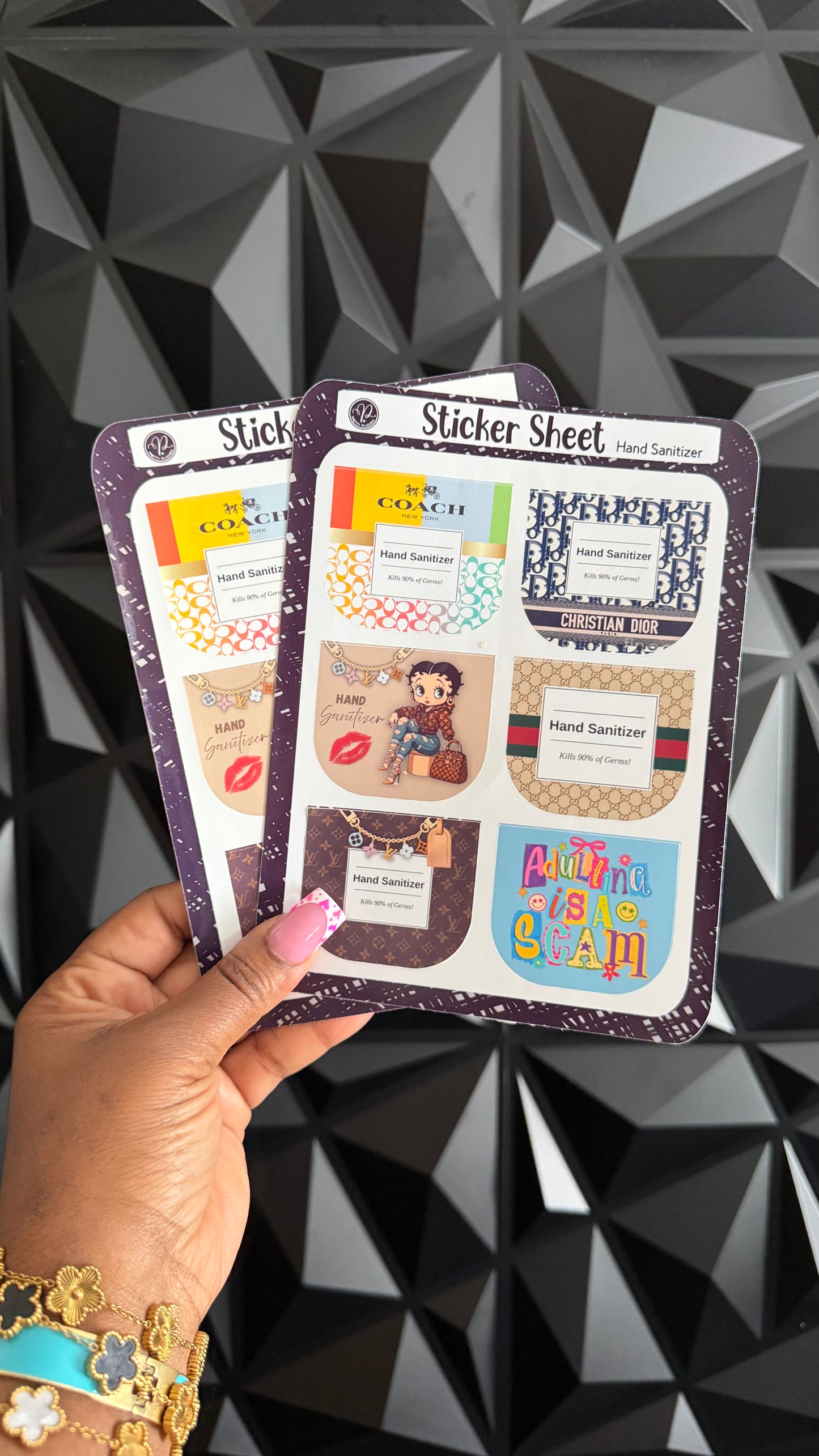 Hand Sanitizer Sticker Sheets (12 Stickers)