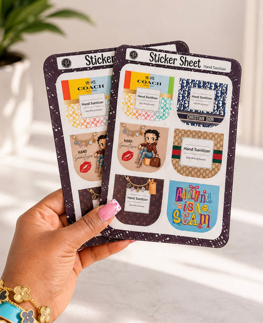 Hand Sanitizer Sticker Sheets (12 Stickers)