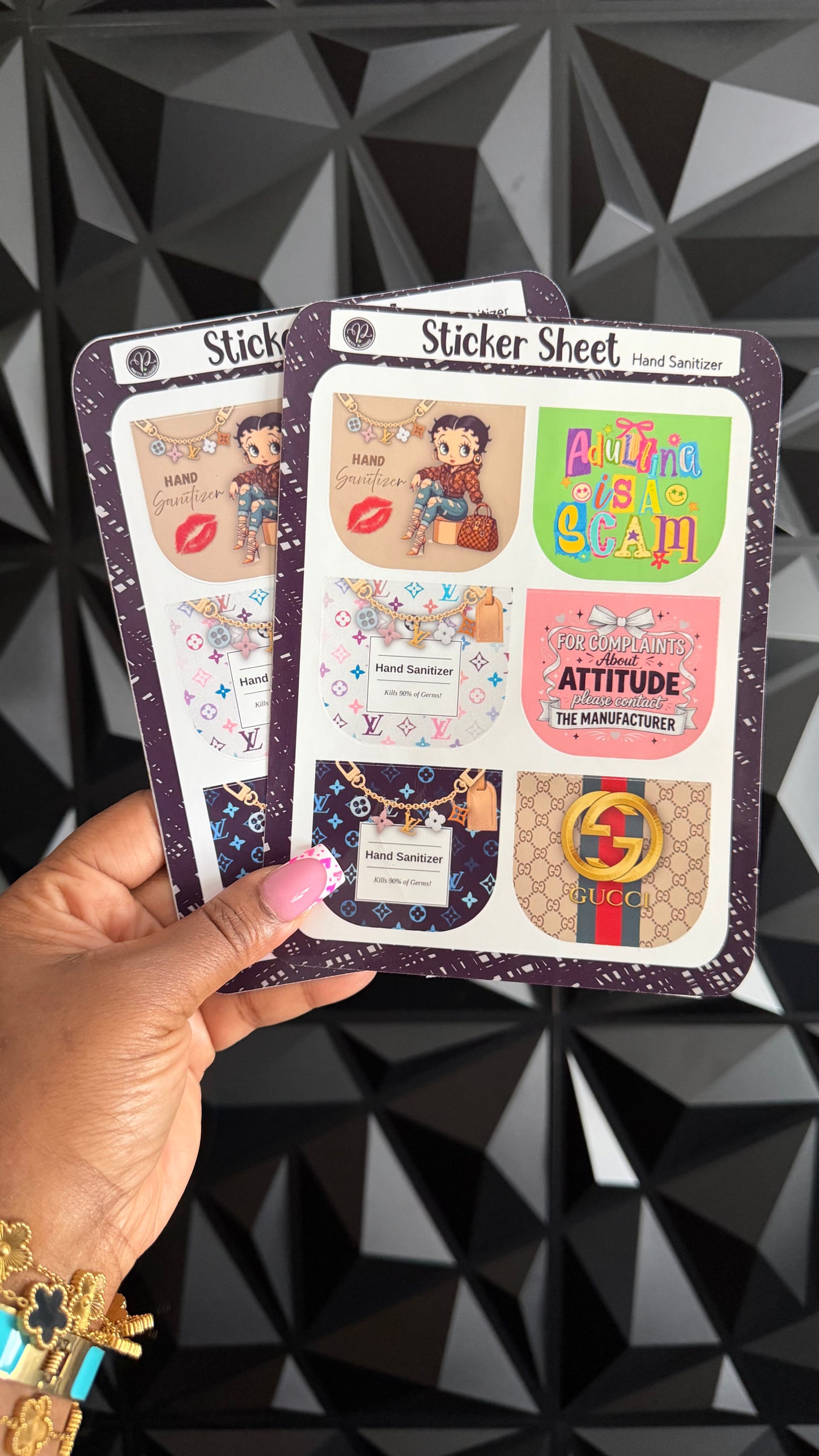 Hand Sanitizer Sticker Sheets (12 Stickers)
