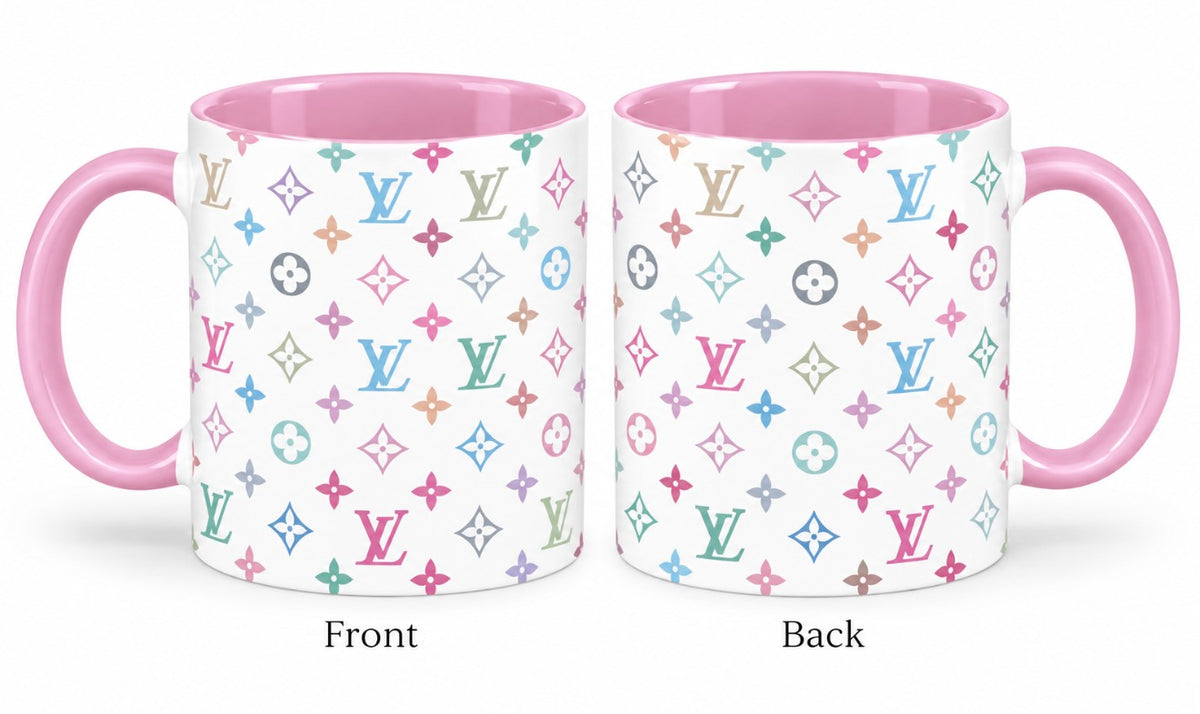 Luxury Colorful Monogram 11oz Coffee Cup