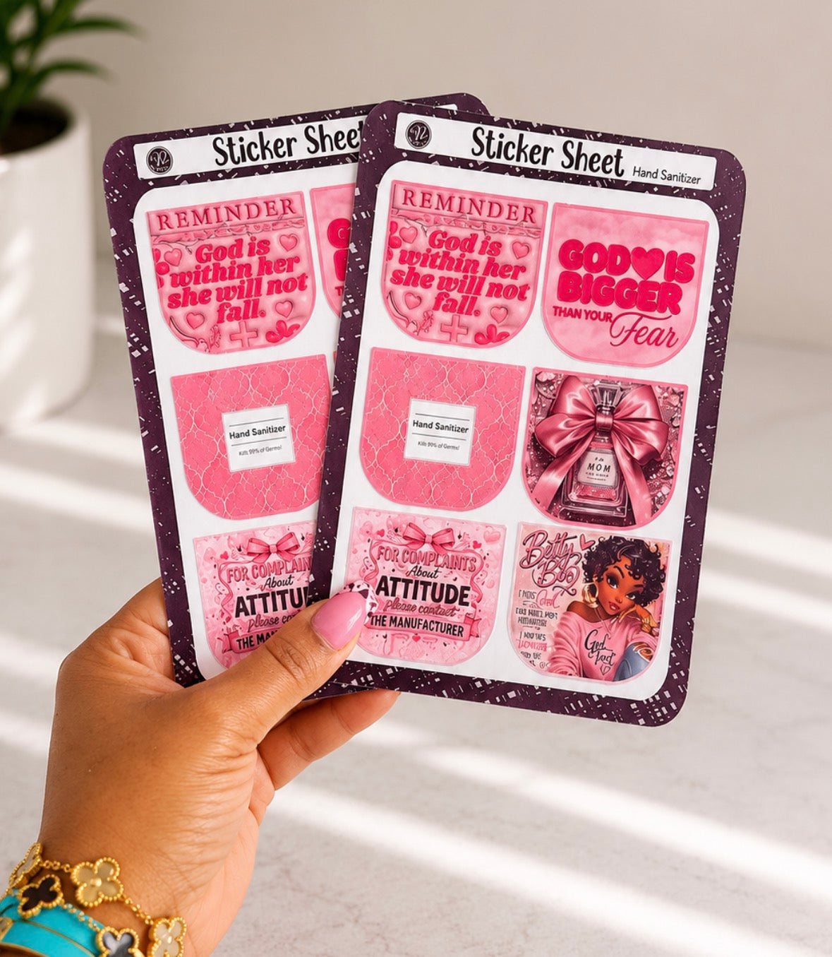 Hand Sanitizer Sticker Sheets (12 Stickers)
