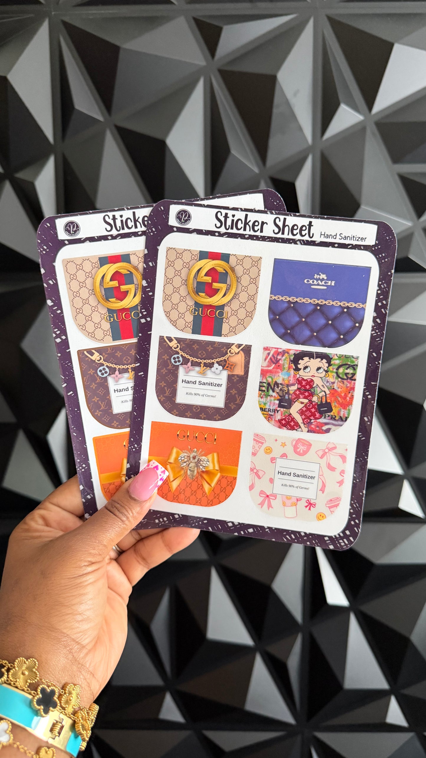 Hand Sanitizer Sticker Sheets (12 Stickers)