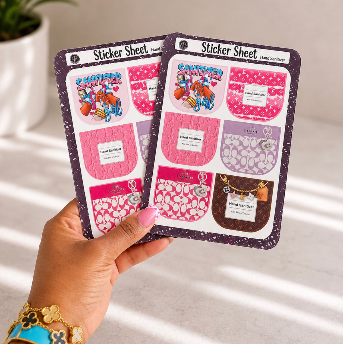 Hand Sanitizer Sticker Sheets (12 Stickers)