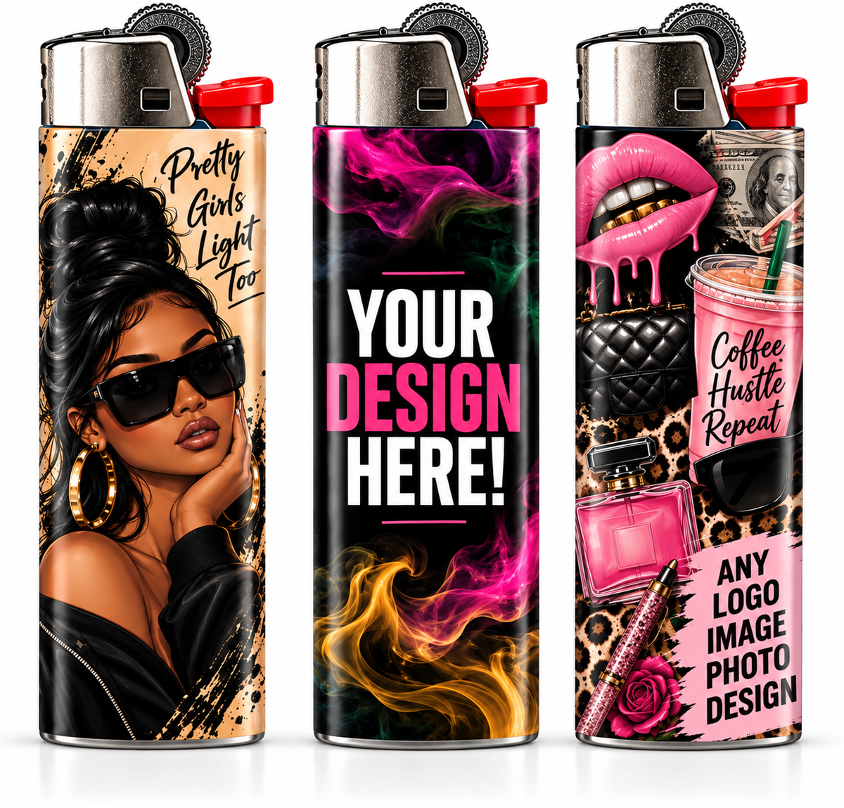 Personalized Big Lighters | Custom Photo, Logo & Design Lighters (3pk)