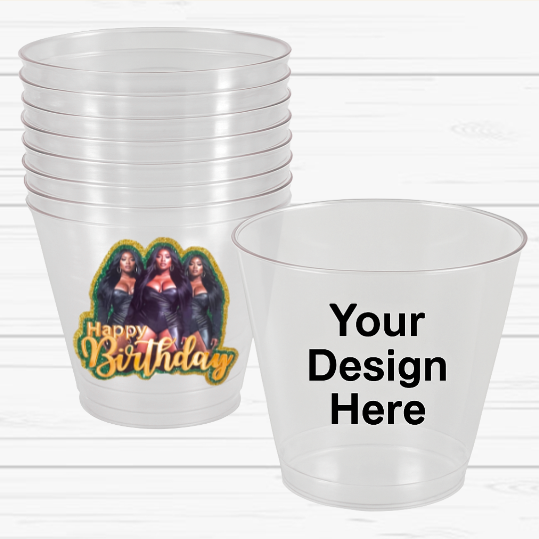 Personalized Design (Custom) Clear Party Cups – Set of 6